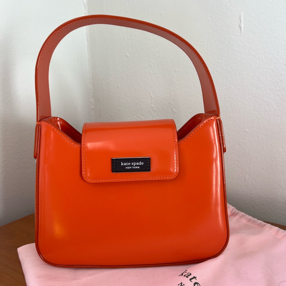 Kate Spade Orange Sam Icon Mini Leather Bag